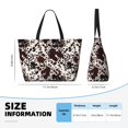 thumbnail image 4 of Xecao Cow Skin for versatile beach bag for women includes zipper pockets and waterproof material, ideal for vacations and adventures., 4 of 7