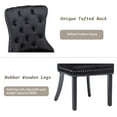 thumbnail image 2 of KCC Velvet Dining Chairs Set of 6, Upholstered High-end Tufted Dining Room Chair with Nailhead Back Ring Pull Trim Solid Wood Legs, Nikki Collection Modern Style for Kitchen, Black, 2 of 9