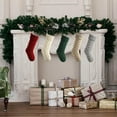 thumbnail image 5 of Christmas Stockings Decorative Gift Bag for Gift Wrapping Farmhouse Festival Green, 5 of 6