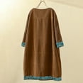 thumbnail image 4 of Styesk Robes pour Femmes Grande Taille Mode Femmes Manches Longues Velours Côtelé Imprimé Poches Robe Décontractée, 4 of 4