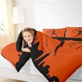 thumbnail image 4 of Homewish Teens Baseball Print Bedding Comforter Set, Orange Black Abstract Twin Comforter Sets, Cartoon Sports Theme Reversible Bedding Set, Luxury Bedroom Decor, 2pcs, 4 of 8