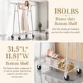 thumbnail image 5 of 600lb Heavy Duty Clothes Rack Stainless-Steel Garment Rack with Shelf Clothing Rack for Hanging Clothes with Wheels Rolling Clothes Rack with Double Rods Clothes Drying Rack,47.25"L×65"H×16.54"W, 5 of 11