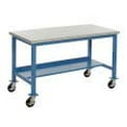 thumbnail image 4 of Mobile Production Workbench, Plastic Laminate Safety Edge, 48"W x 30"D, Blue, 4 of 4