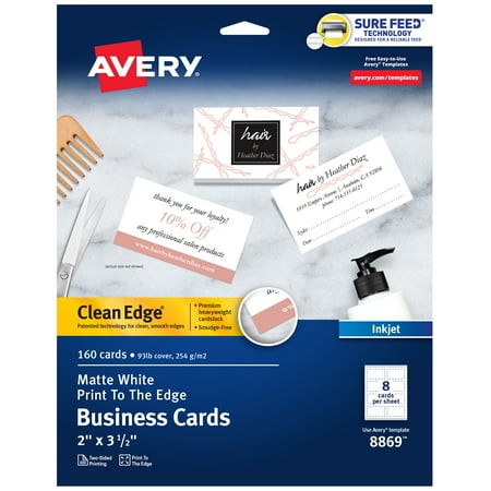 UPC: 0072782088699 | Avery Clean Edge Business Cards  2  x 3.5   White  160 (8869)
