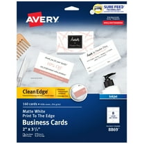 Avery Clean Edge Business Cards, 2" x 3.5", White, 160 (8869)