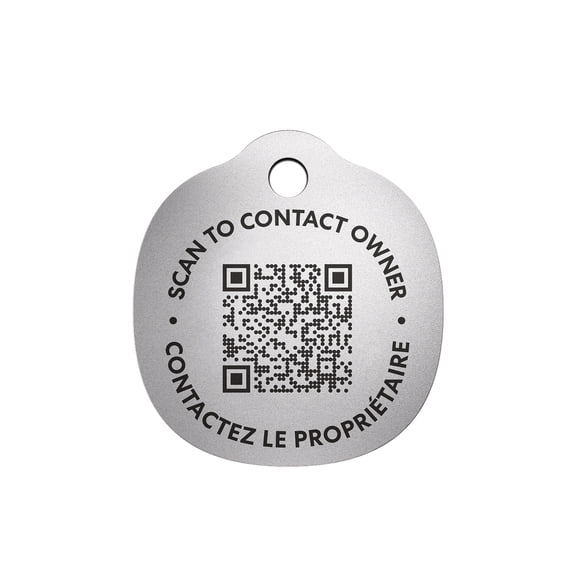 Life360 Smart QR Code Pet ID Tag for Dogs & Cats | Lost Pet Finder Network | 1-Scan to Reach You | Shared Care Reminders | No Battery or Subscription Fees | 1 Pack, Stainless Steel
