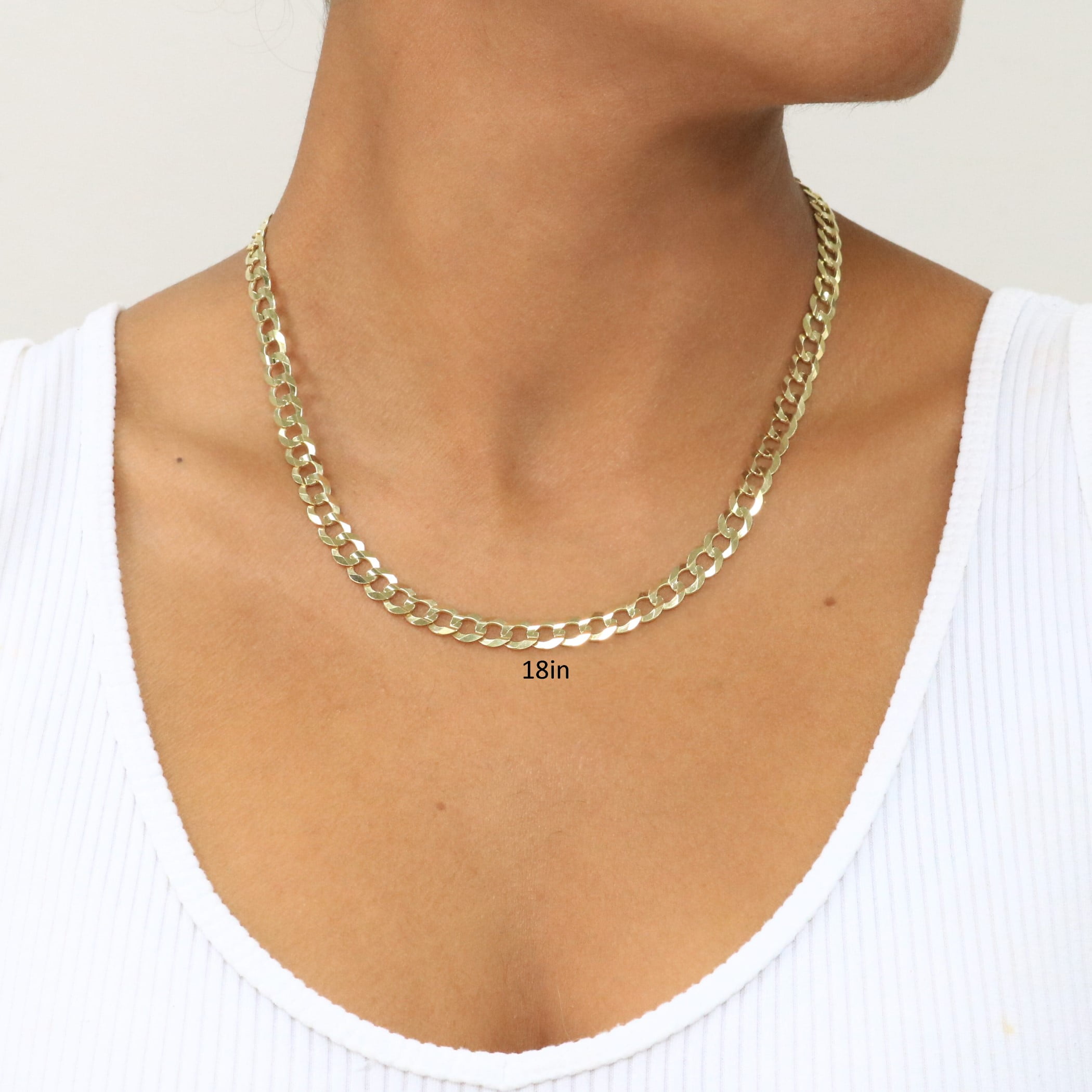 Nuragold 14k Real Yellow Gold Solid Cuban Curb Link 7mm Chain Necklace (16"-30") Italian Jewelry for Men