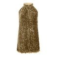 thumbnail image 4 of Mceream Robe à Sequins pour Femmes Grande Taille Soirée Pailletée Sans Manches Coupe Ample Épaules Dénudées Mini Robe 2026 Boho Robe d'Été Kaki m, 4 of 5