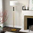 thumbnail image 2 of Evelyn&Zoe Bernard Two-Tone Floor Lamp with Fabric Shade, Brass/Blackened Bronze/White, 2 of 6