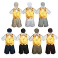 thumbnail image 1 of Boy Toddler Formal Yellow Vest Bow Tie Navy Black Gray Brown Khaki Hat 5pc S-4T, 1 of 2