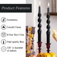 thumbnail image 4 of FCMSHAMD 9.8 inch Black Dripless Taper Candles Sticks for Festive Dinner Home Decoration Smokeless Unscented Pack of 2, 4 of 8