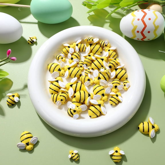 Raindrops 60 Pcs Flatback Miniatures Resin Bees For Crafting Realistic Animal Ornaments Tiny Resin Animals Diy Craft Charms Bee Themed Decor