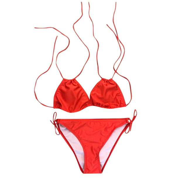 PUIYRBS Womens Solid Push Up Padded Plus Size Bikini Set Swimsuit Bathing  Suit Swimwear 