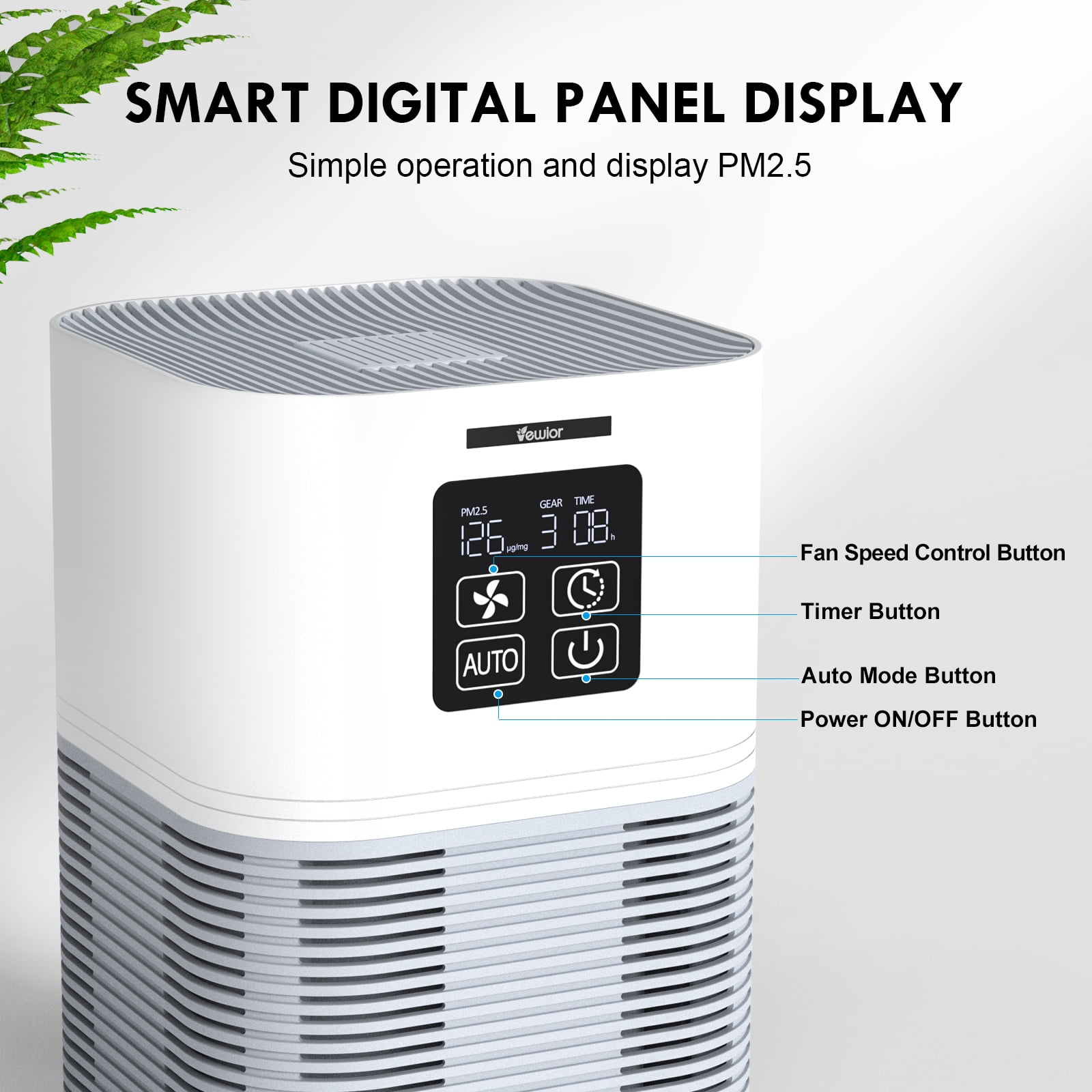 Home Air Purifier,Coverage up to 600 sq.ft, H13 True HEPA Filter, Fragrance Sponge, 6 Timers, Quiet Operation - Ideal for Pets, Dander, Odor, Dust, Smoke, Pollen