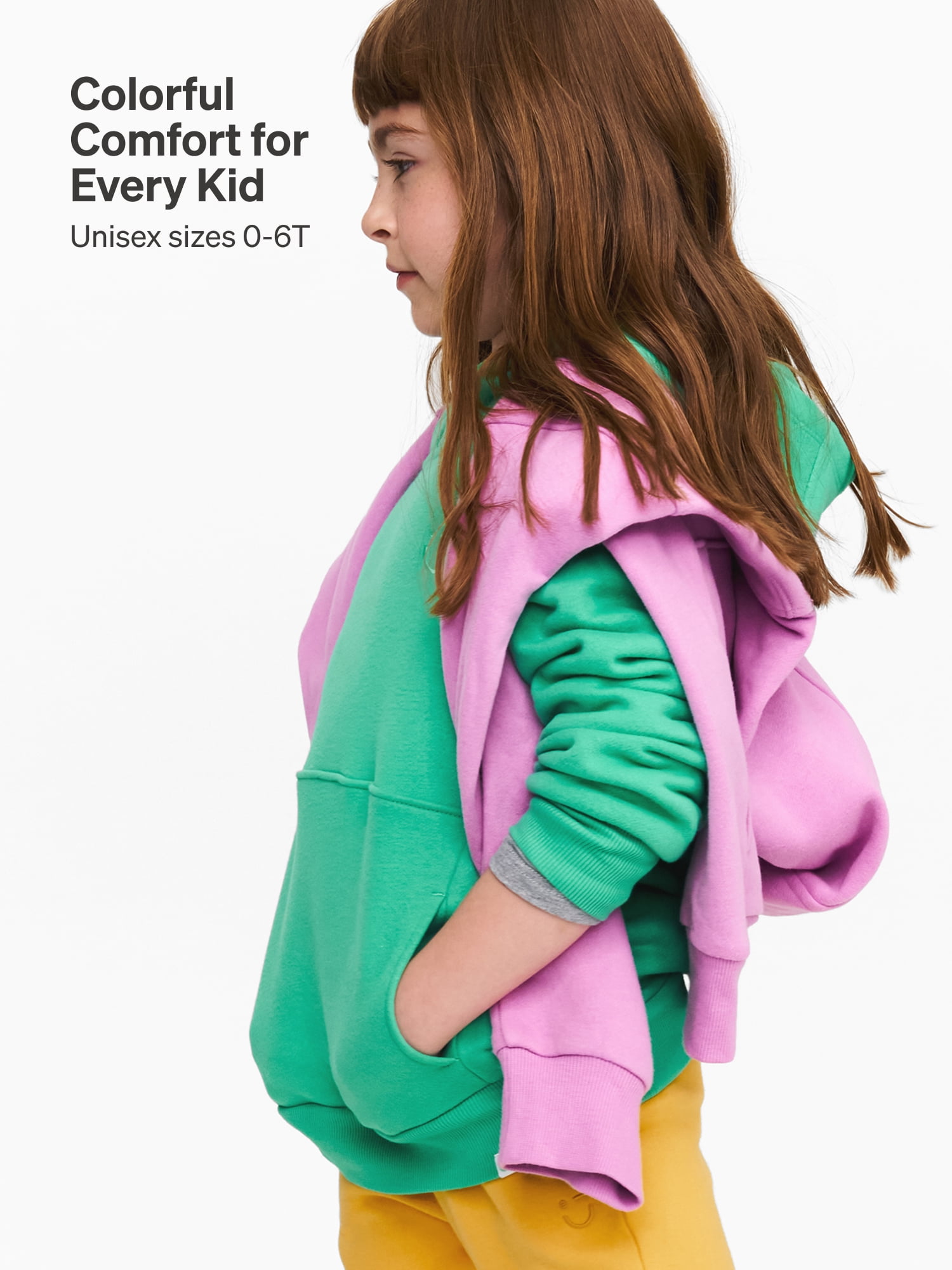 Color Mix by Garanimals Kids Fleece Hoodie, Sizes 6–16