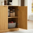 thumbnail image 6 of Oufan 59" Fluted Buffet Sideboard Cabinet with 4 Doors, Buffet Table TV Stand Wine Bar Storage Cabinet for kitchen, Dining Room, Living Room, Natural, 6 of 8