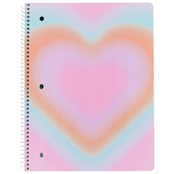 Ecokind Rainbow Mess-Proof Glitter Wide Ruled Notebook, 8in x 10.5in, 80 Sheets