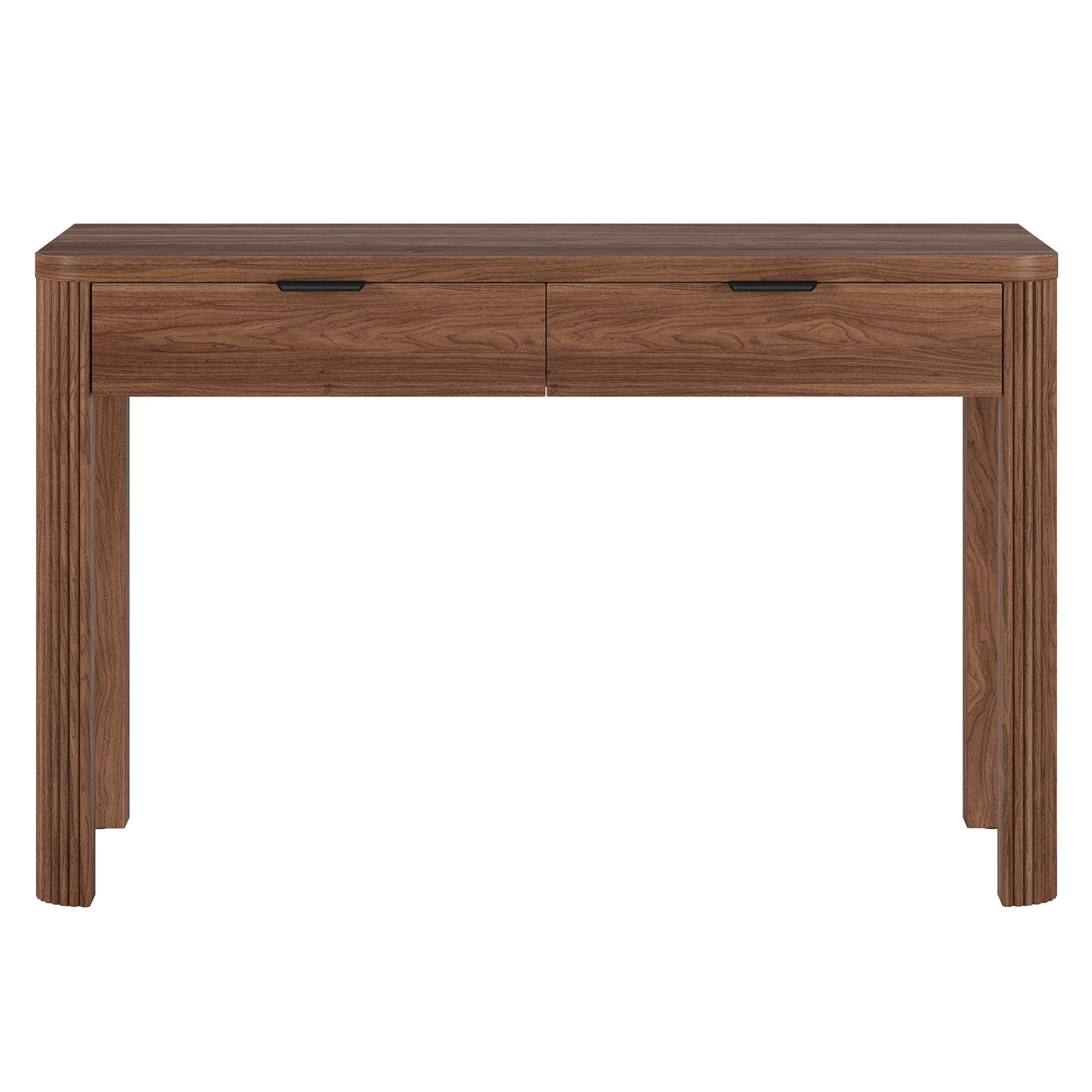 Evelyn&Zoe Modern/Contemporary 48" Wide Satin Walnut Home Office