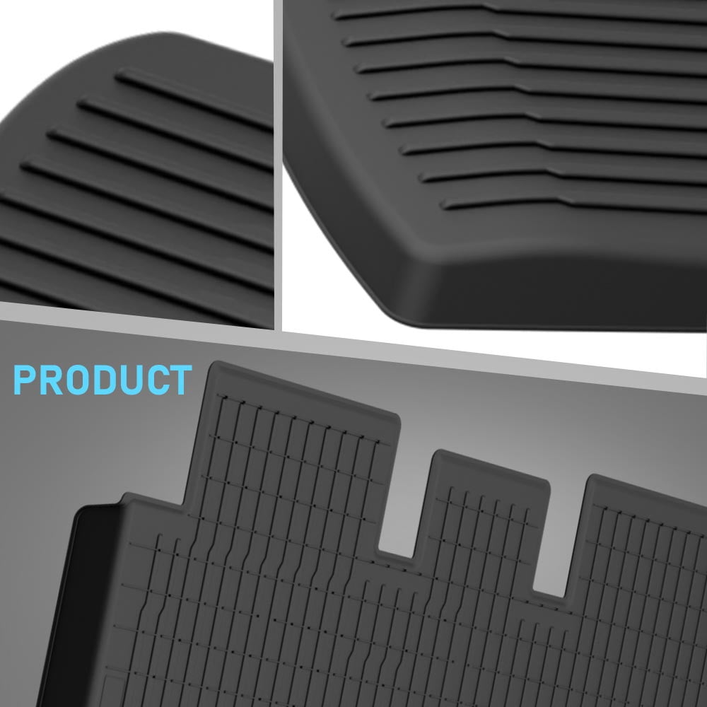 All-Weather Protection 3D Molded TPE Floor Mats Liners 1st & 2nd Row Full Set Fit For 2024-2025 Tesla Model 3 Highland