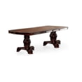 thumbnail image 6 of Majestic Traditional Brown Cherry 9pc Dinng Set Table w Leaf 8x Side Chairs Leatherette Tufted Cushion Seats Double Pedestal, 6 of 9