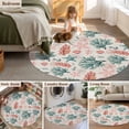 thumbnail image 5 of Round Area Rugs Collection 3 Ft, Sage Green Red Coral Non-Slip Residential Carpet, Coastal Nautical Summer Beach Indoor Crawling Mats Doormat Runner Rugs Play Mat for Bedroom, 5 of 8