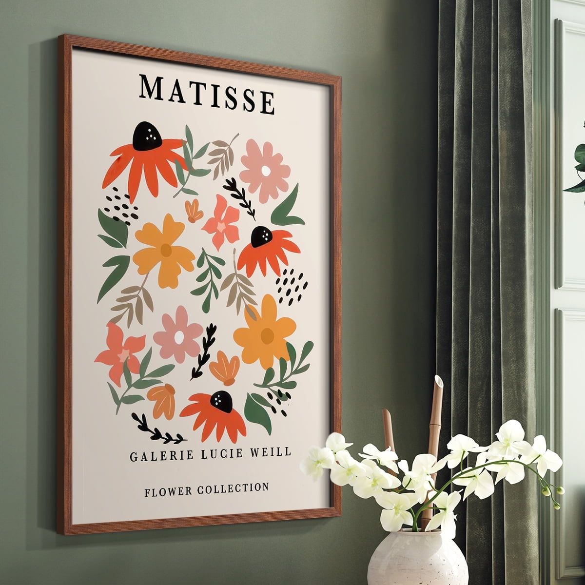 Matisse CXCI Framed Print in Brown Solid Wood 11 x 14 Framed Print