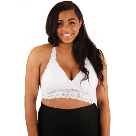

LAVRA Women s Plus Size Plunge Lace Bralette