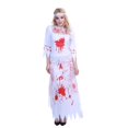 thumbnail image 3 of Déguisement de Mariée Zombie Femme Tenue Effrayante Robe de Mariée Tachée de Sang pour Festival Fête des Fêtes, 3 of 7