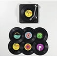 thumbnail image 2 of Funny Retro Vinyl Record Coasters, Creative Drink Coasters Set of 6 with Vinyl Record Player Holder for Music Lovers, Housewarming Hostess Gifts, Birthday and White Elephant Gifts 2, 2 of 3