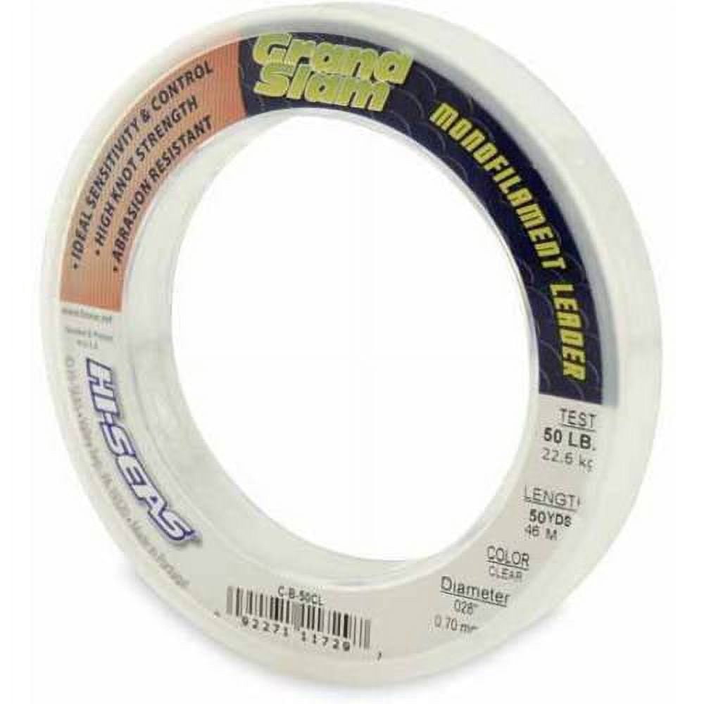 American Fishing Wire HI-SEAS Grand Slam 50-Yards 50 lb. 0.0028" Monofilament Leader, Clear