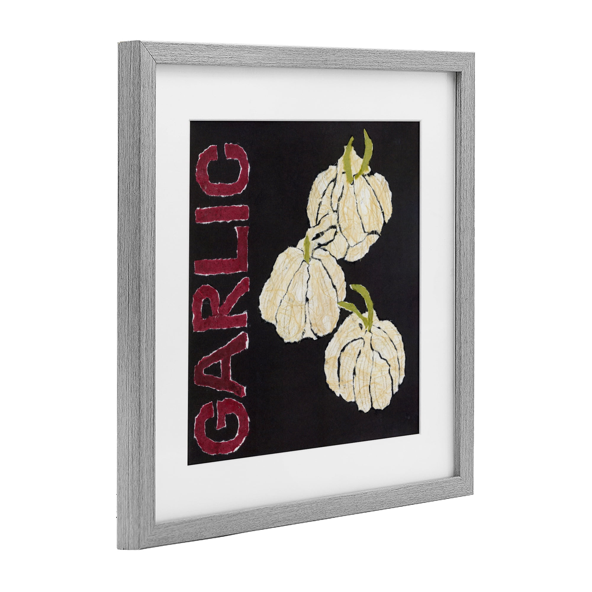 Stupell Industries Garlic Garden Vegetable Gray Framed Print Under Glass, design by Nancy Overton