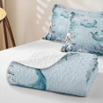 thumbnail image 4 of Erosebridal Watercolor Sea Otter Quilt King for Boys Girls, Blue Kawaii Sealife King Coverlet Set, 3 Pieces, 4 of 7