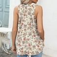 thumbnail image 4 of JingHai Floral Tank Tops for Women Plus Size 2024 Small Floral Print Summer Fashion Casual Sleeveless Print V Neck Fold Blouse Trendy Comfy Slim Tunic Flowy Vest Top Shirts Multicolor M, 4 of 6