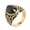 Gold, variant on Men's Stainless Steel Vintage Personality Oval Black Agate Gemstone Ring Princess Cut Crystal Charm Wedding Bands Gold Size 12