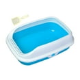 thumbnail image 2 of Cat Litter Tray Pet Litter Pan Opening Top Pet Litter Tray Cat Sand Box Splashproof Cats Toilet Cat Toilet Semi Enclosed for Pet Supplies Rabbit Blue Medium, 2 of 9