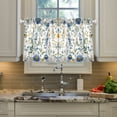 thumbnail image 2 of Yayeee Kitchen Curtains Tier Pair Light Filtering 27"x36" Rod Pocket Short Cafe Window Panel, Blue Floral, 2 of 7