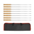 thumbnail image 3 of Juego de 8 brochetas para la parrilla, brochetas para kebab con bolsa de almacenamiento, brochetas reutilizables planas y largas para kebab par, 3 of 9