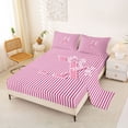 thumbnail image 2 of Feelyou Pink Bow Letter X Bed Sheets for Kids, Cute Princess Style King Sheets for Bedroom, Pink, 4-Piece, 2 of 5