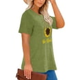 thumbnail image 3 of Anbech Be Kind Sunflower Plus Size T-Shirts for Women Graphic Sunflower with Bees Print Oversize Short Sleeves T-Shirt with Round Neck, 3 of 4