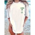 thumbnail image 1 of Cup Print T-shirt Short Sleeve Crew Neck Casual Top For Summer & Spring Women's Clothing TEE, 1 of 6