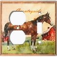 thumbnail image 4 of Metal Light Switch Plate Cover Cute Countryside Horse Animal Farm ANM004, 4 of 13