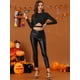 thumbnail image 4 of INSPIRE CHIC Disfraz de Navidad para mujer Tops con purpurina Twist Manga larga Recortada en la parte delantera Slim Fit Crop Top Negro S, 4 of 6