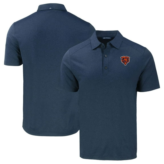 Men's Cutter & Buck Heather Navy Chicago Bears Throwback Big & Tall Forge Eco Stretch Recycled Polo