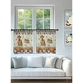 thumbnail image 3 of Sheer Curtains 45 inches Long 2 Panels Set Fall Pumpkin Welcome Purple Flower Deciduous Linen Tiers Sheers Rod Pocket Small Window Short Curtains for Kitchen Cafe, Each 52" W x 45" L, 3 of 7