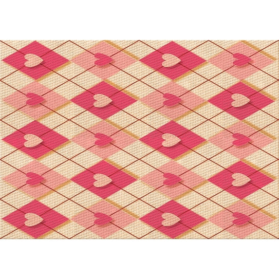Ahgly Company Indoor Rectangle Patterned Valentine Red Area Rugs, 2' x 5'
