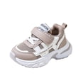 thumbnail image 2 of Cushioned Outdoor Play Footwear For Boys Girls Kids Breathable Mesh Hook & Loop Non Slip Platform Sneakers Brown 29, 2 of 6