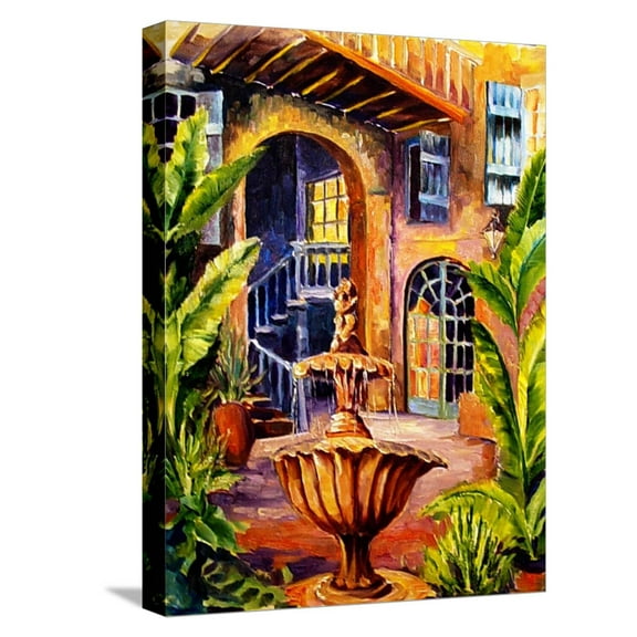 Art.com French Quarter Courtyard in New Orleans Stretched Canvas Print Wall Art by Diane Millsap, 12" x 16"