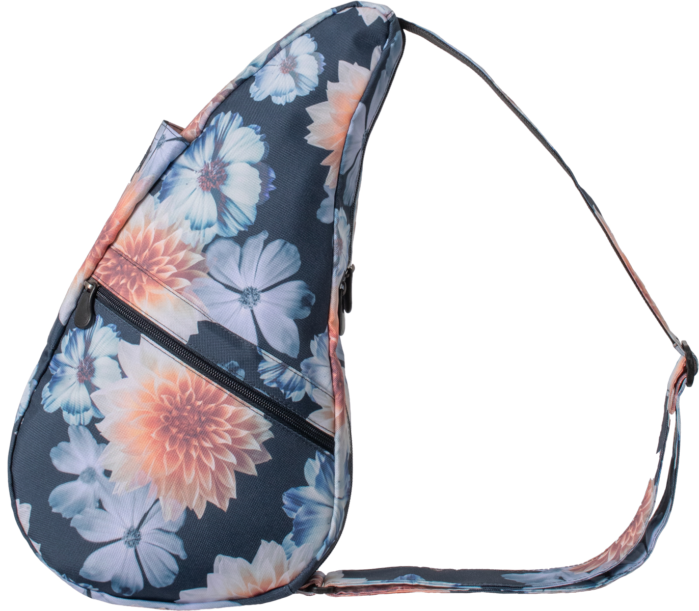 AmeriBag 17" Print Crossbody Sling Healthy Back Bag (Dahlias)