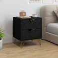 thumbnail image 2 of HOMCOM Table de Chevet Moderne, Table de Nuit avec 2 Tiroirs pour Chambre, Noir, 2 of 10