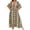 Army Green, variant on Women’s Dresses Oversized Beach Drawstring Casual Print V Neck Cover up Batwing Sleeve Kaftan Dresses,Blue (One Size)
